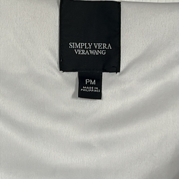 Simply Vera Vera Wang Dress Sz MP Asymmetrical Lined Sleeveless V Neck White NWT - Picture 3 of 15